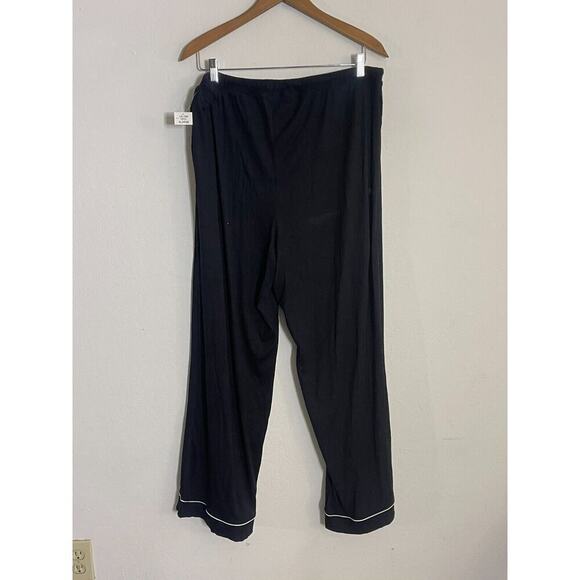 State of Day L Pajama Luxury Lounge 2 Piece Shirt Black Soft Ribbed Wide Leg New - Picture 6 of 6